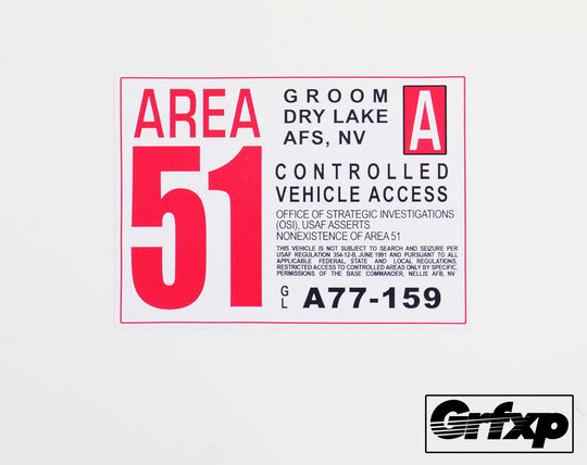Area 51 (Groom Lake) Vehicle Access Pass Sticker