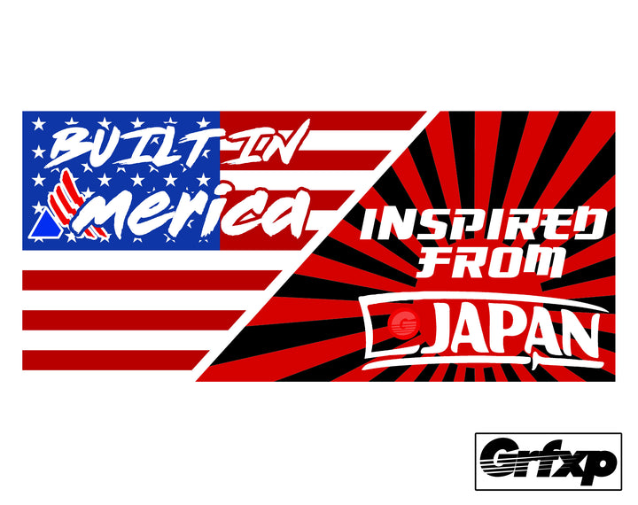 Built in America, Inspired From Japan Printed Slap Sticker