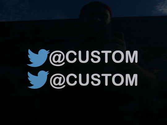 Custom Twitter User Name Sticker (Two Pack)