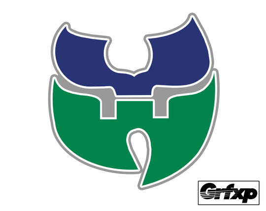 Hartford Whalers Wu-Tang Style Printed Sticker