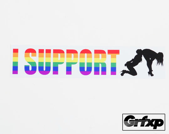 I Support (HOT) Lesbians Printed Sticker