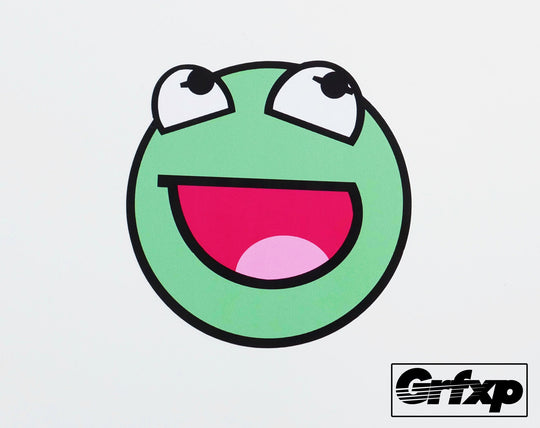 Kermit Emoticon Printed Sticker