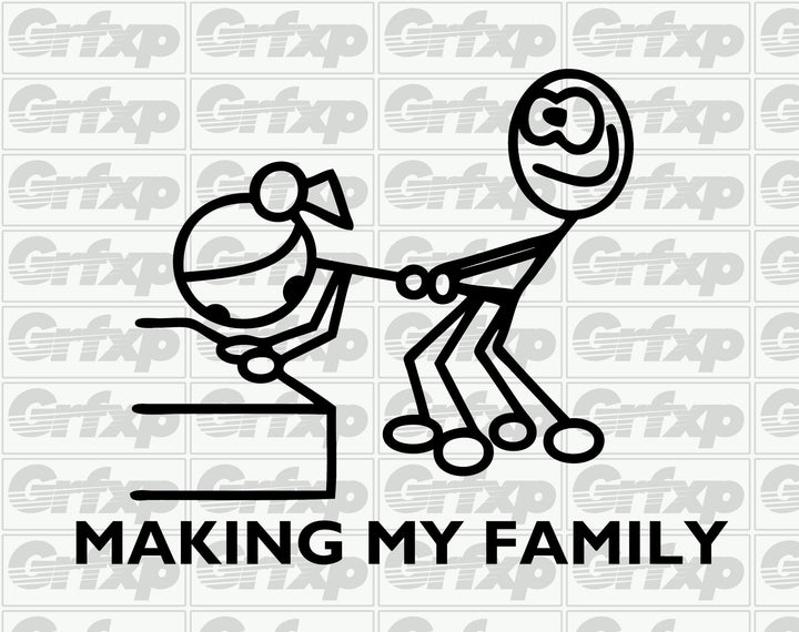 Making My Family Stick Figure Sticker