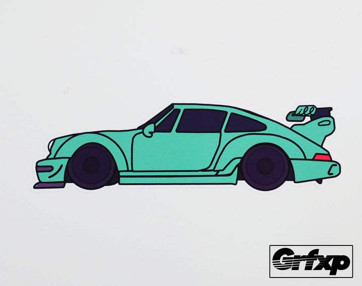 Rauh Welt Porsche Green Printed Sticker