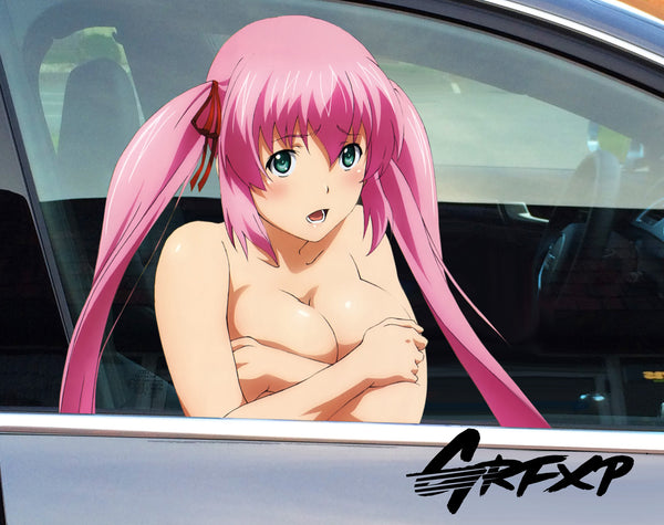 Anime Girl (Pink Hair) Passenger Window Graphic